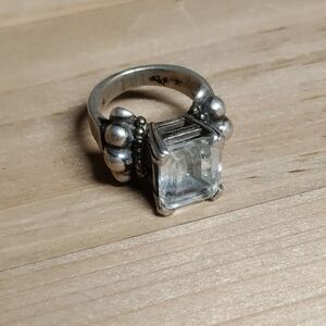 Lagos Caviar White Topaz 925/750 Ring